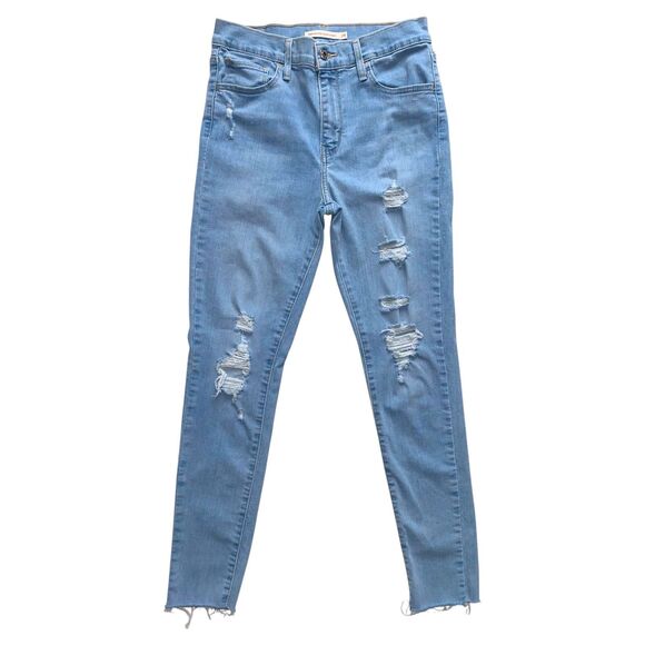 Womens Levis 720 High Rise Super Skinny Jeans Stretch Light Wash Blue Size 28 - Picture 1 of 4